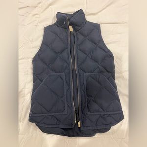 J Crew - Navy Blue XXS - Puffer Vest Gold hardware